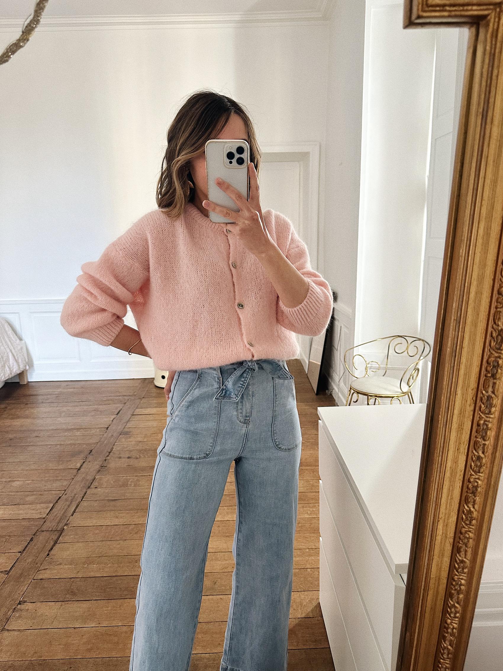 Gilet Fanny rose pale Manon Calleja