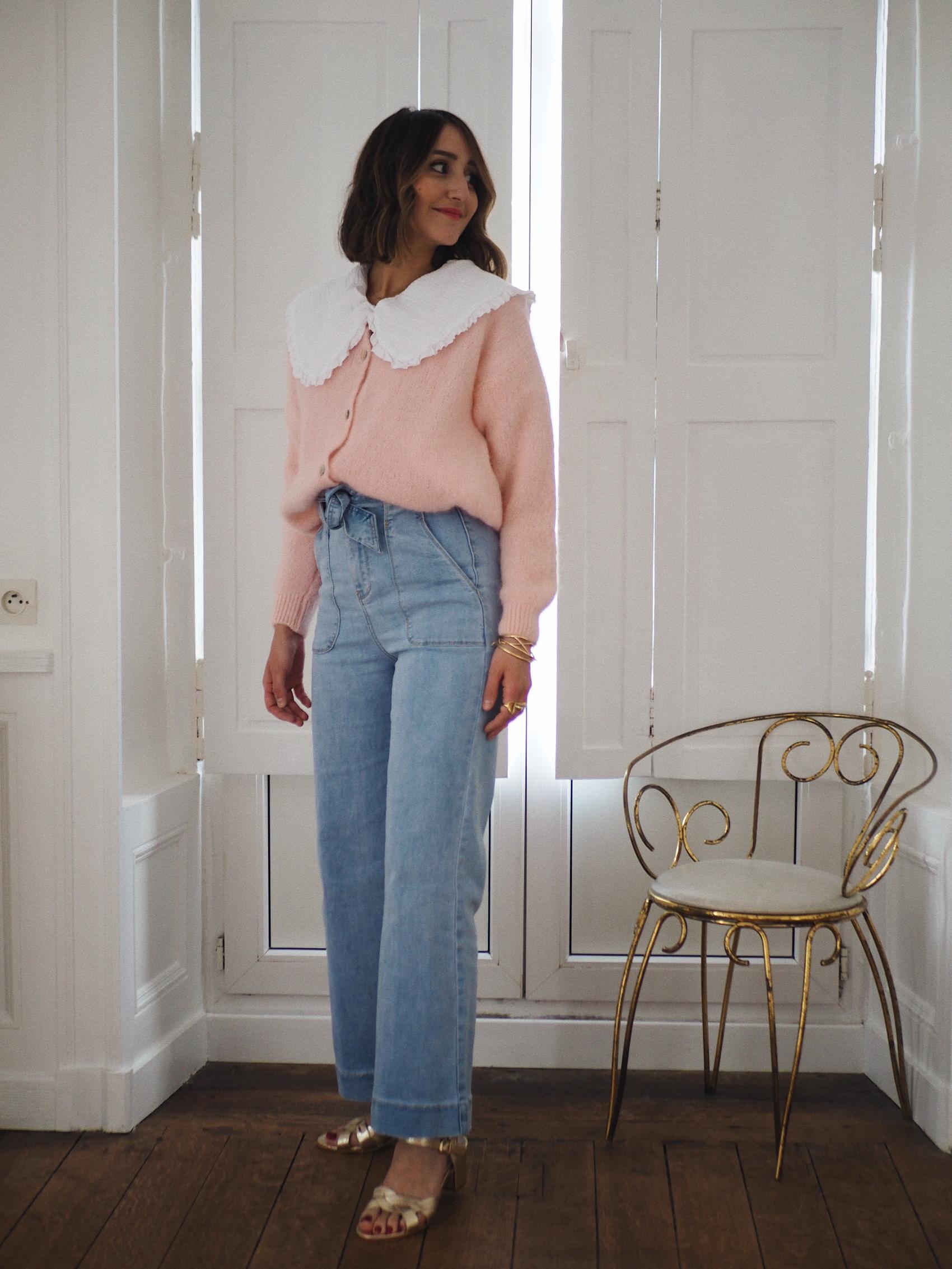 Gilet Fanny rose pale Manon Calleja