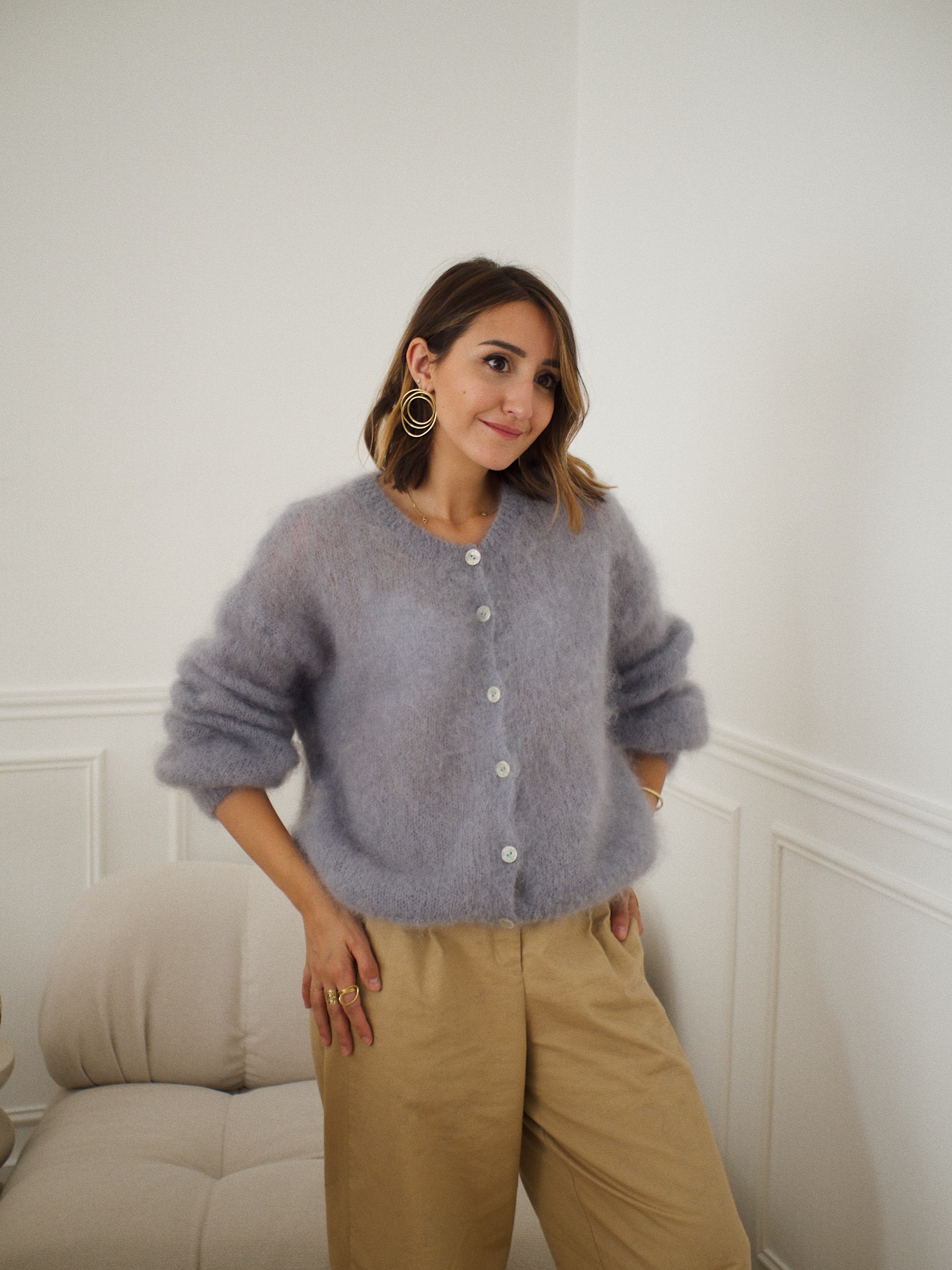 Gilet Parme bleu brume 5