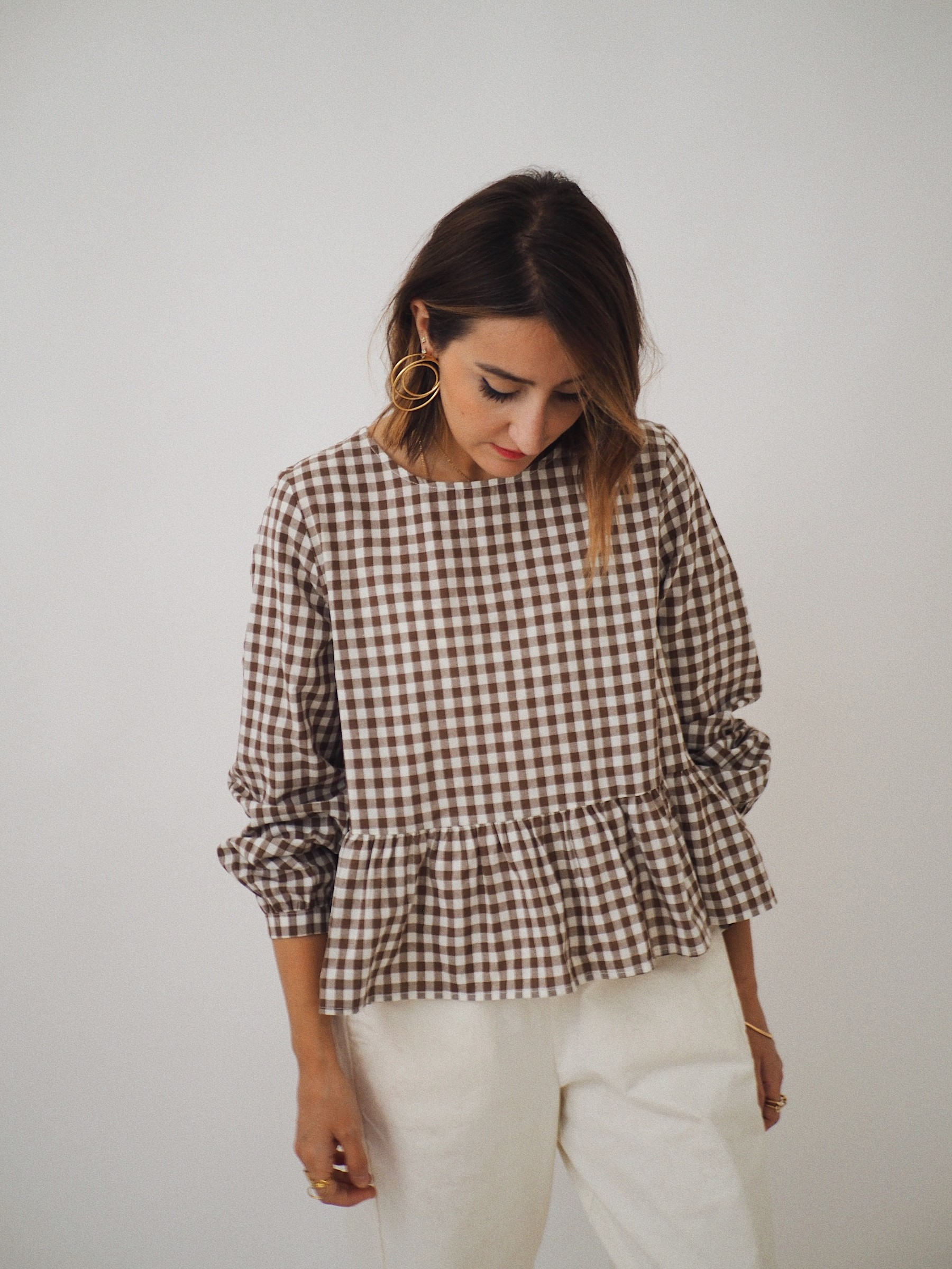 Blouse Charlotte vichy camel 6