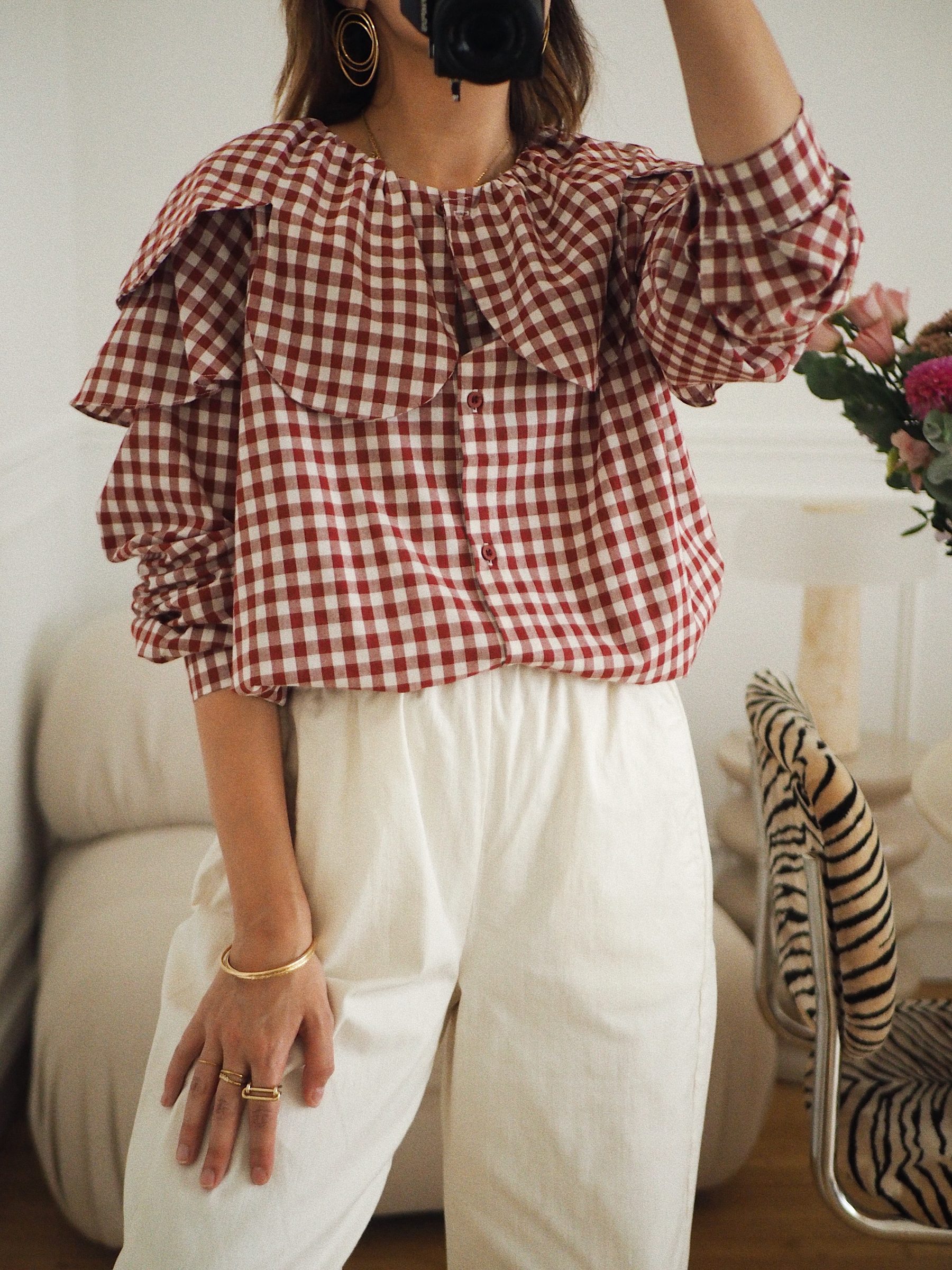 Blouse Gabi vichy rouge 1 Blouse Gabi vichy rouge 1