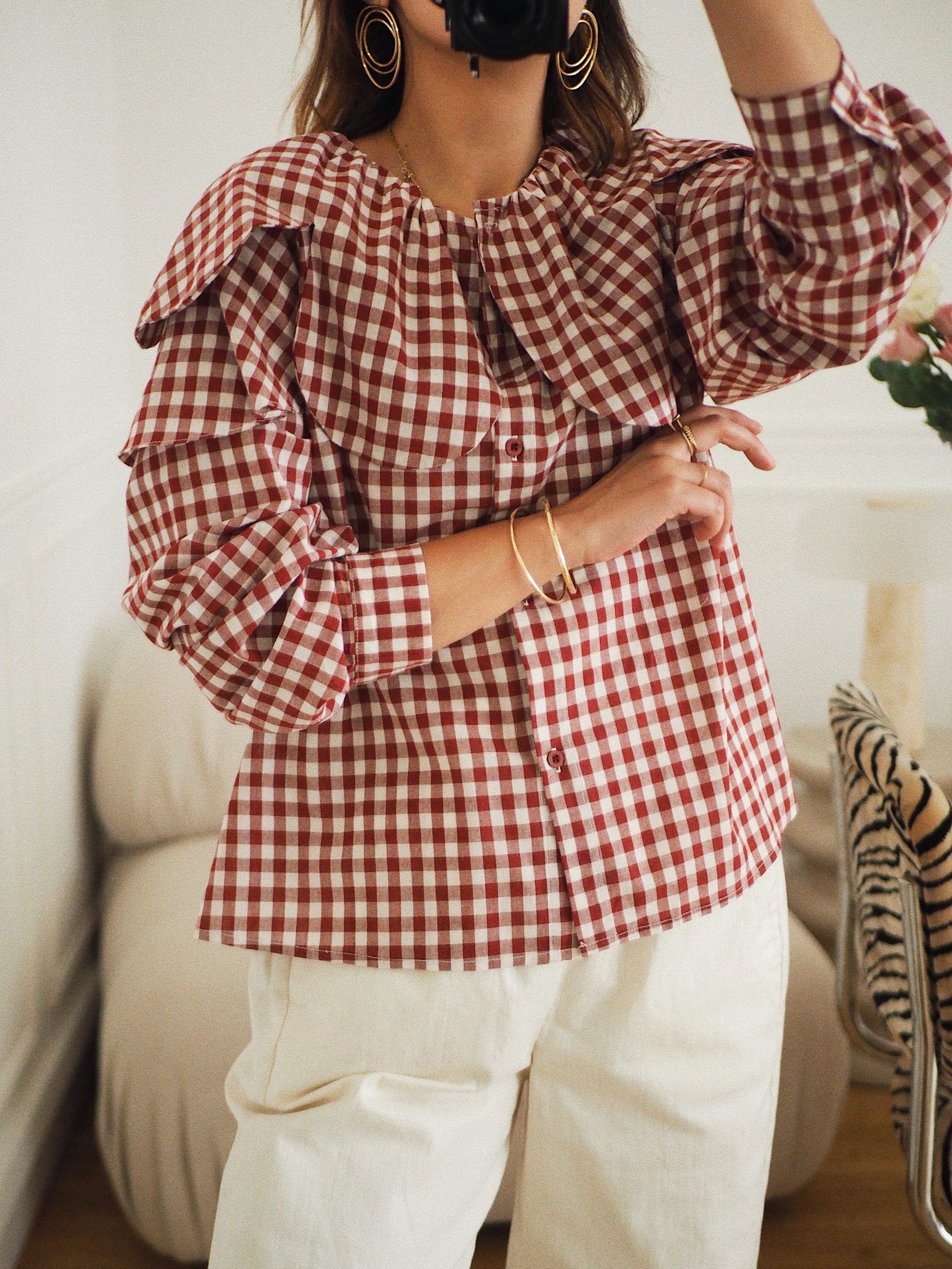 Blouse Gabi vichy rouge 2 Blouse Gabi vichy rouge 2
