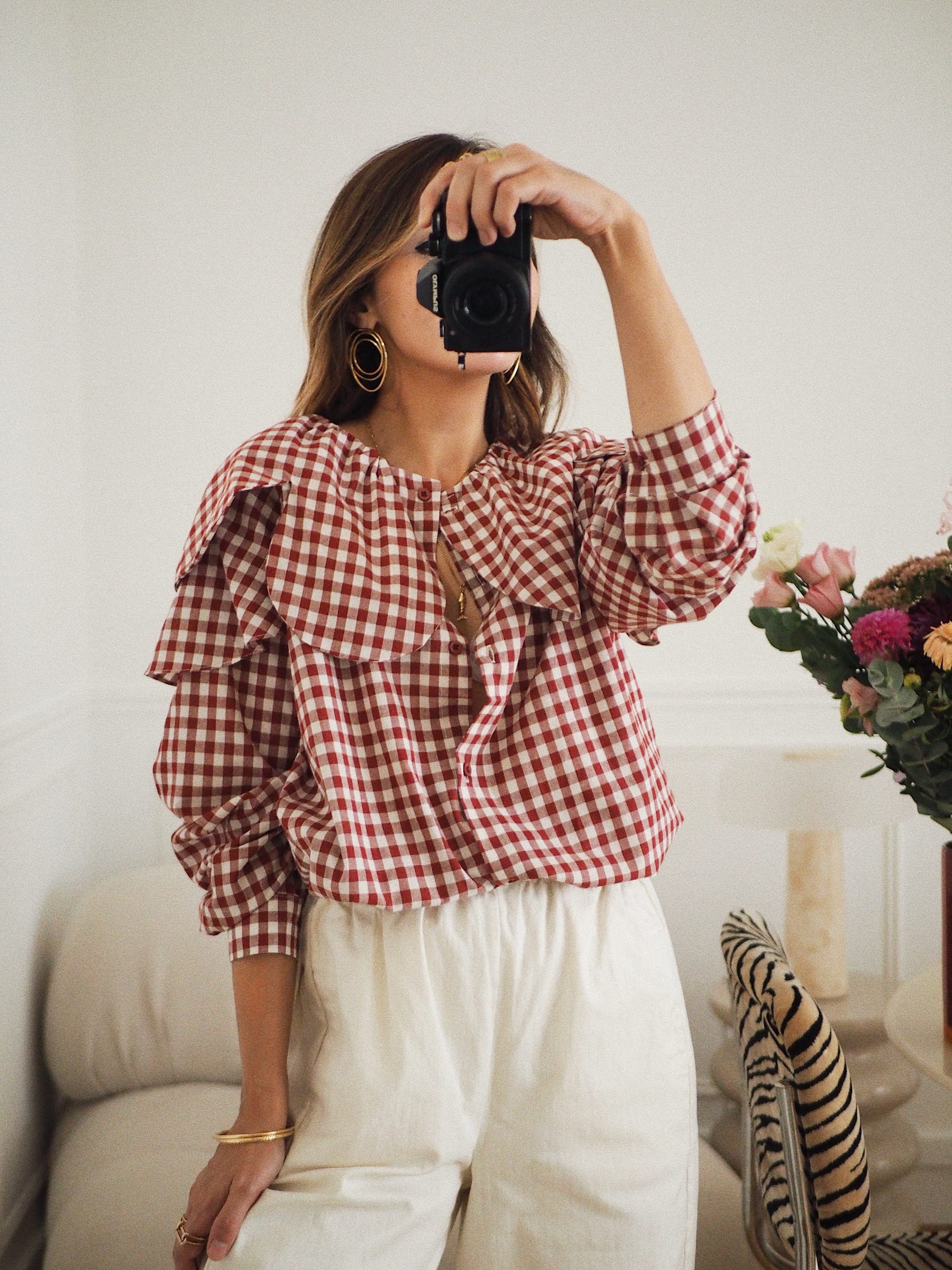 Blouse Gabi vichy rouge 5