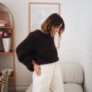Pull Bergame brun profond 6