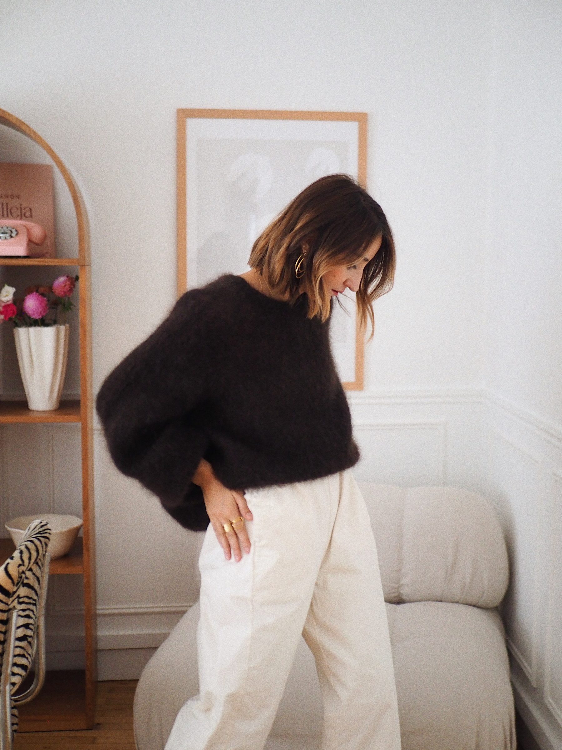 Pull Bergame brun profond 6