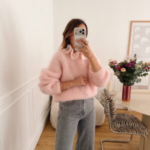 Pull Bergame rose 8