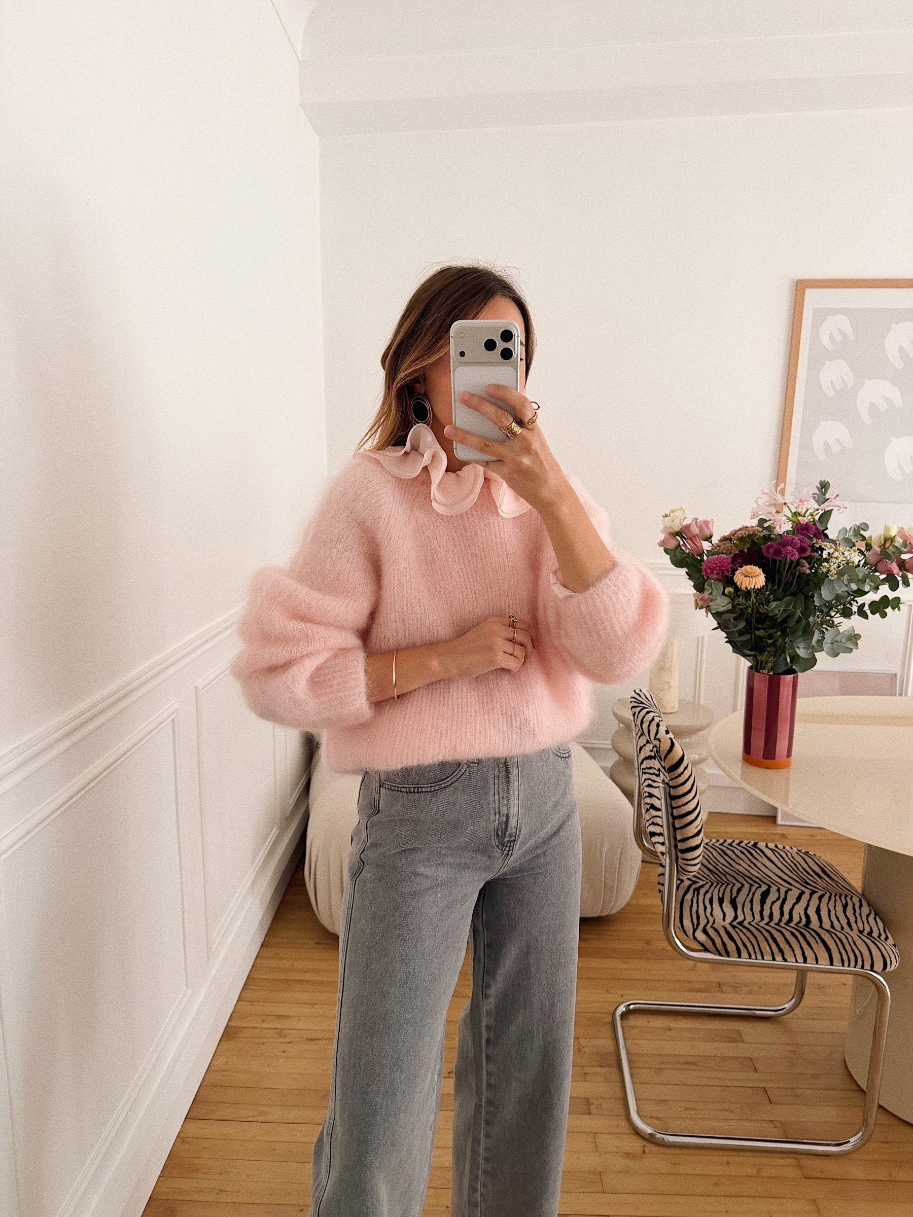 Pull Bergame rose 8